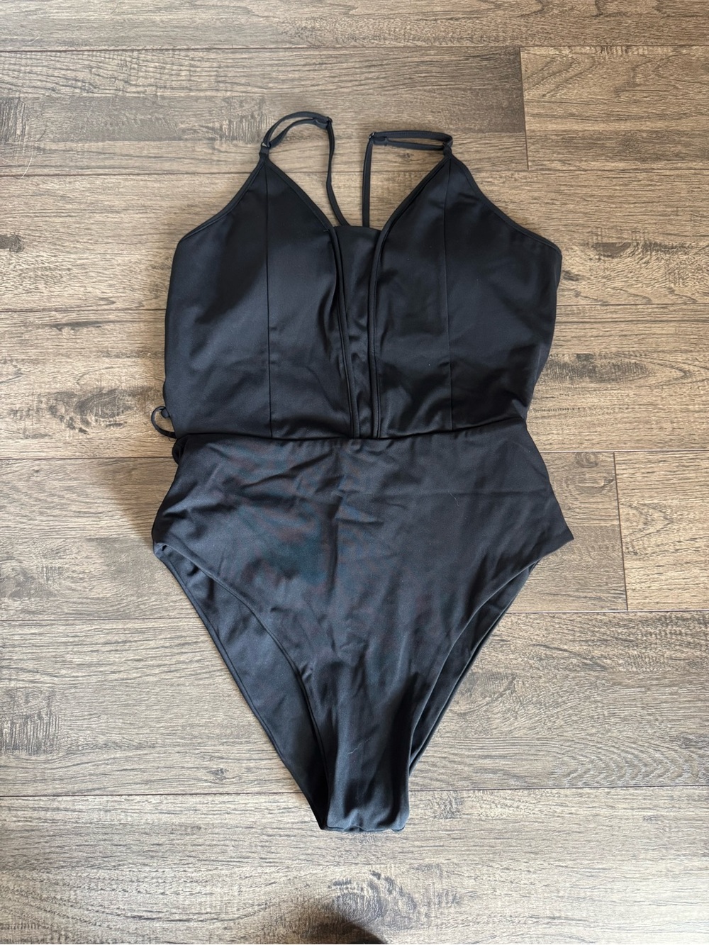 BuffBunny Black One-Piece Swimsuit, size medium